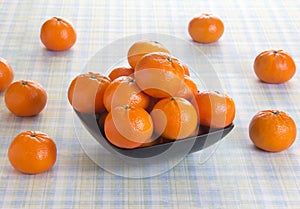 Fresh orange fruits on a table
