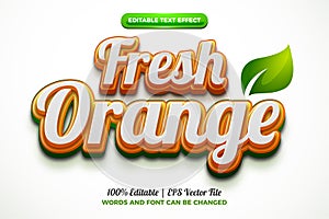 fresh orange green nature 3d logo template editable text effect style