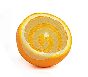 Fresh orange half isolated on white background