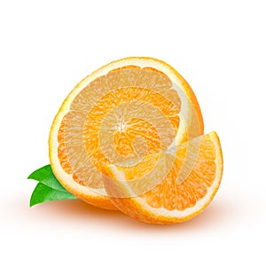 Fresh orange isolated on white background