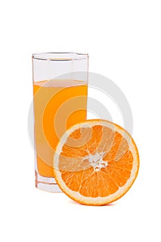 Fresh orange juice in glass
