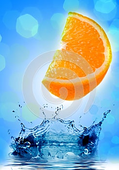 Fresh orange jumping