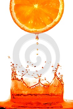 Fresh orange jumping