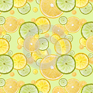 Fresh orange, lemon and lime background