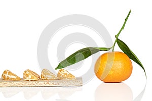 Fresh orange mandarin isolated on white