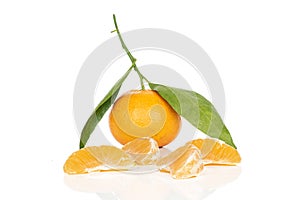 Fresh orange mandarin isolated on white