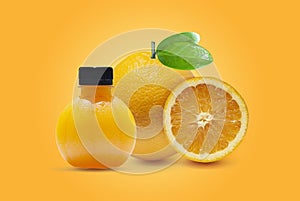 Fresh orange  on orange background.Juicy and sweet and renowned for its concentration of vitamin C photo
