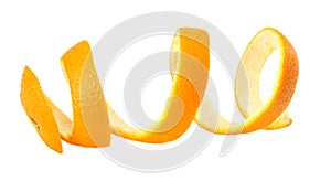 fresh orange peel isolated on white background