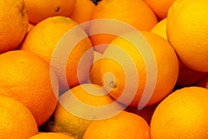 Fresh orange for sale in market. Agriculture