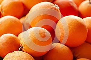 Fresh orange for sale in market. Agriculture and fruits product