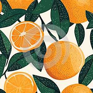 fresh orange seamless pattern background AI generated