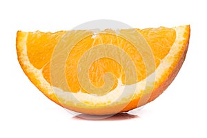 Fresh orange slice isolated on white