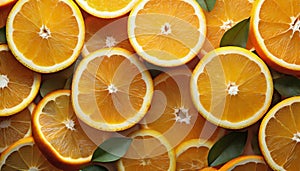 Fresh orange slices background. Healthy and tasty fruit. Juicy citrus. Natural product