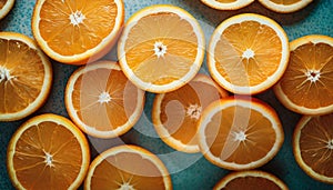 Fresh orange slices background. Healthy and tasty fruit. Juicy citrus. Natural product
