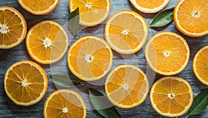 Fresh orange slices background. Healthy and tasty fruit. Juicy citrus. Natural product