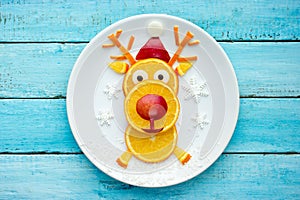 Fresh orange slices santa reindeer, Christmas food art