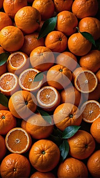 Fresh oranges, captured in stunning detail with a close-up sho