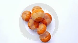 fresh oranges white background. orange fruit. orange slices, vitamin c.