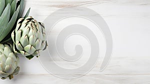 Fresh Organic Artichoke Vegetable Horizontal Background.