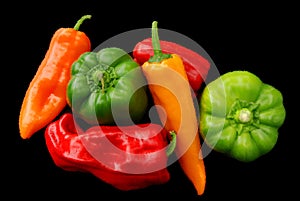Fresh organic bell peppers capsicum