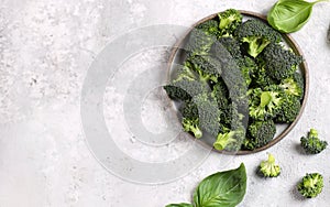 fresh organic broccoli in a bowl