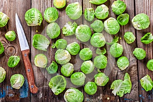 Fresh organic Brussels sprouts