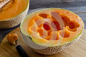 Fresh organic cantaloupe melon
