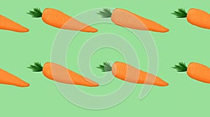 Fresh Organic Carrot Vegetable Horizontal Seamless Background.