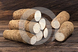 Fresh organic cassava (mandioca) - Manihot esculenta