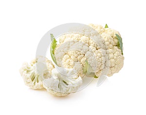 Fresh  organic cauliflower  on white background