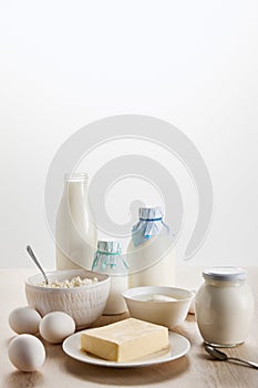 Fresh organic dairy products and eggs