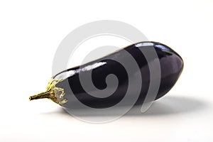 Fresh organic eggplant on white background, healthy vegetable