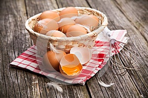 Fresh organic eggs