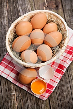 Fresh organic eggs