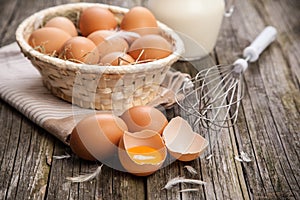 Fresh organic eggs