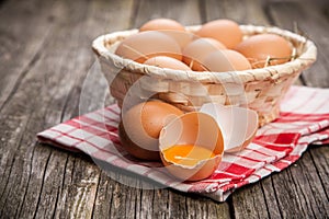 Fresh organic eggs