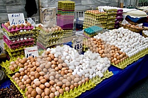 Fresh Organic Eggs At A Street Market