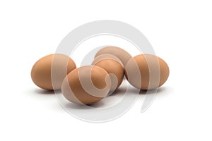 fresh organic eggs on white background
