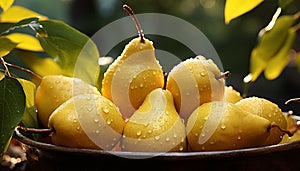 Fresh organic fruit, a juicy snack from nature bountiful harvest generated by AI