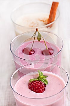 Fresh organic fruit yogurt