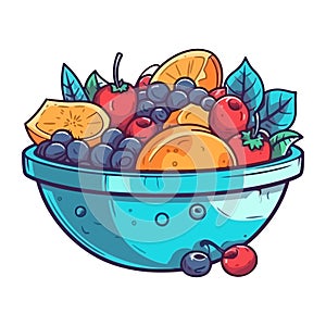 Fresh organic fruits bowl ripe food