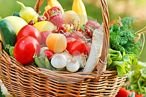 Fresh organic fruits and vegetables