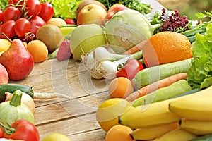 Fresh organic fruits and vegetables