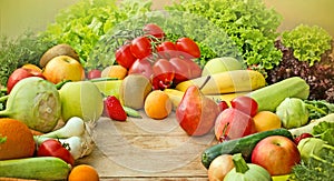 Fresh organic fruits and vegetables