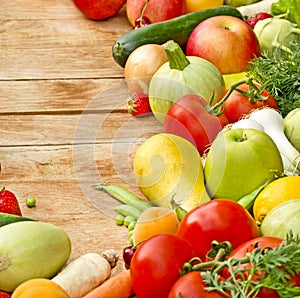 Fresh organic fruits and vegetables