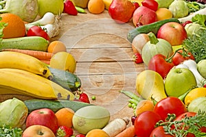 Fresh organic fruits and vegetables