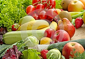 Fresh organic fruits and vegetables