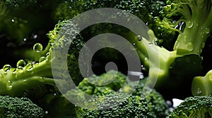 Fresh Organic Green Broccoli Vegetable Selective Focuse Background