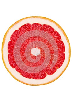 Fresh organic half slice grapefruit top view