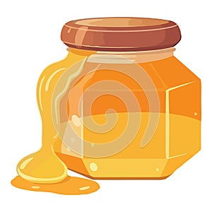 Fresh organic honey in a jar